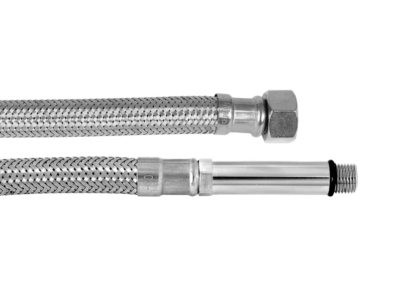 Inox crijevo SBA za slavinu F3/8''x M8  500 s produžetkom od 50mm
