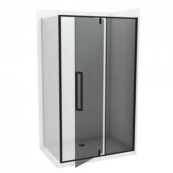 Tuš vrata pivot otvaranje COPEN AB.BLACK 1000x2000 dark staklo 6 mm crni-mat