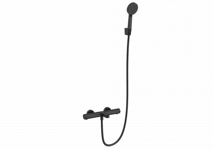 Termostatska miješalica za kadu COPEN CoolTouch s tuš setom mat crna