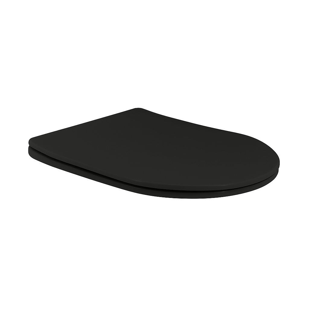 WC daska PERLA duroplast mat crna soft close take off