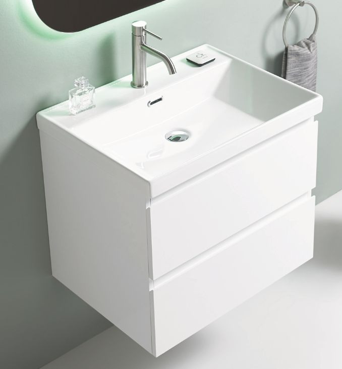 Kupaonski ormarić UNILINE LUMA 600 s umivaonikom, soft close dvije ladice