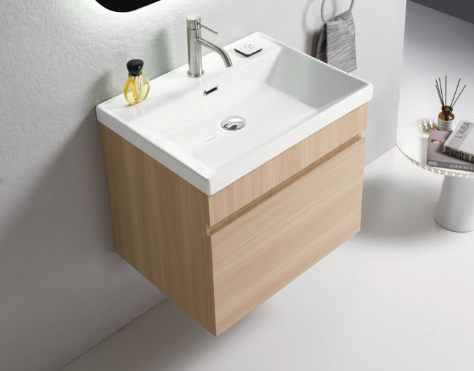 Kupaonski ormarić UNILINE LUMA 601 BRW s umivaonikom i soft close ladicom