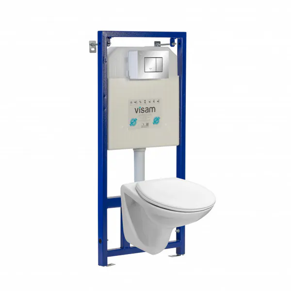 Ugradbeni vodokotlić VISAM, JIKA Pro viseća WC školjka, krom tipka i WC daska